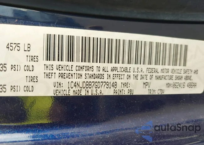 1C4NJDBB7GD779148: 43343725