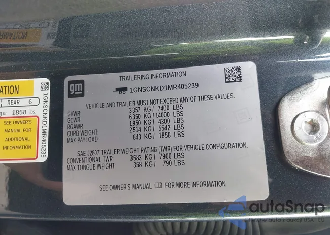 1GNSCNKD1MR405239: 43343729