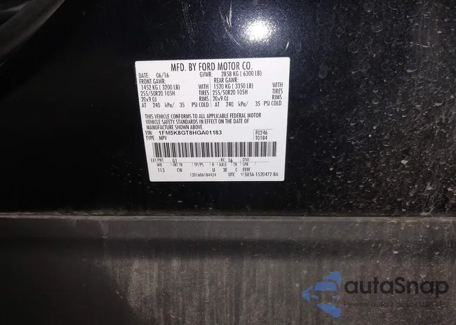 1FM5K8GT8HGA01183: 43343769