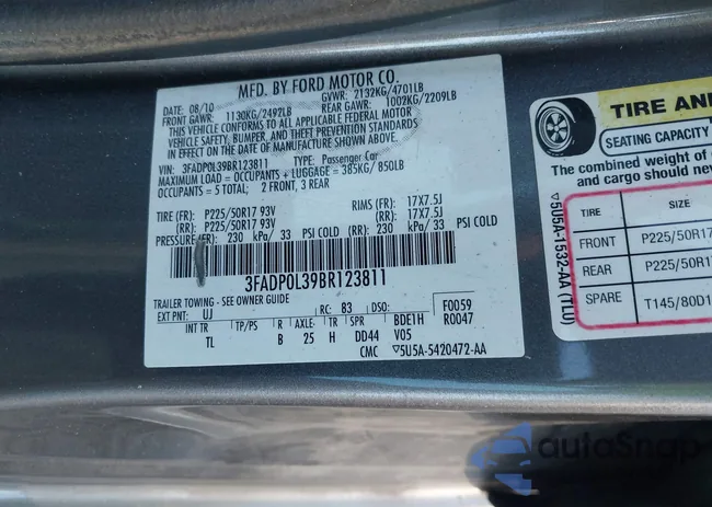 3FADP0L39BR123811: 43343875