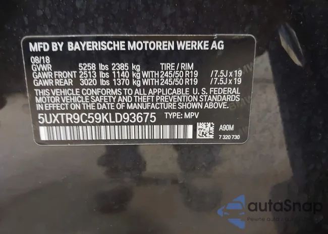 5UXTR9C59KLD93675: 43343881