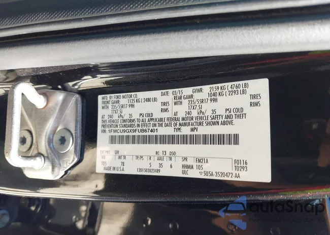 1FMCU9GX9FUB67401: 43343953