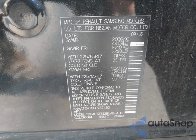 KNMAT2MT3GP737450: 43344049