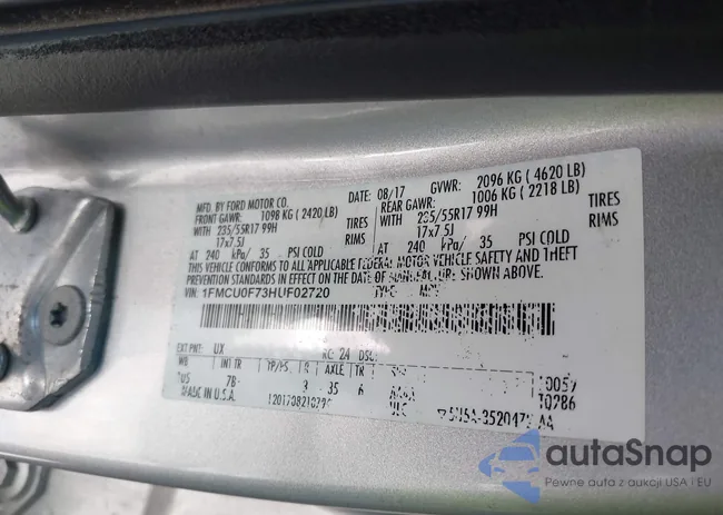 1FMCU0F73HUF02720: 43344062