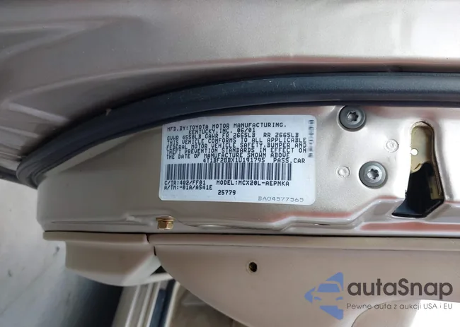 4T1BF28BX1U191795: 43344095