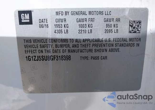 1G1ZJ5SU8GF318398: 43344110