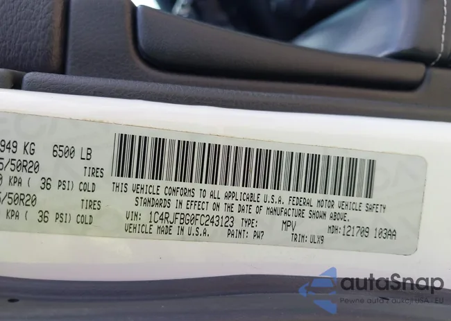 1C4RJFBG0FC243123: 43344182