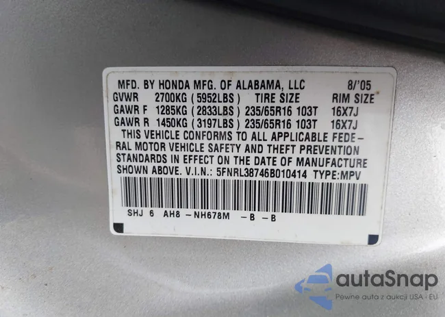 5FNRL38746B010414: 43343317