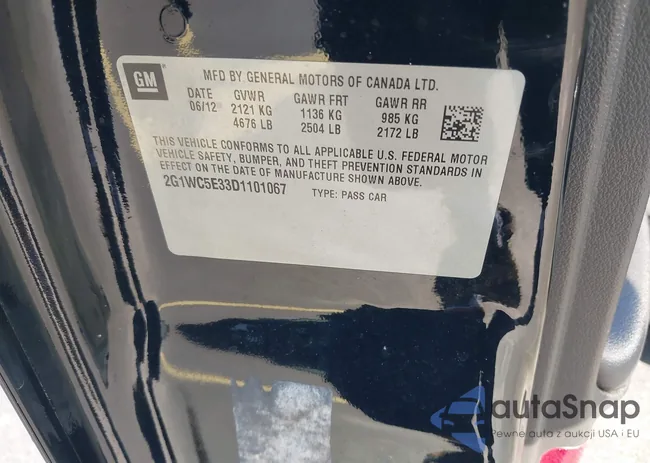 2G1WC5E33D1101067: 43343643