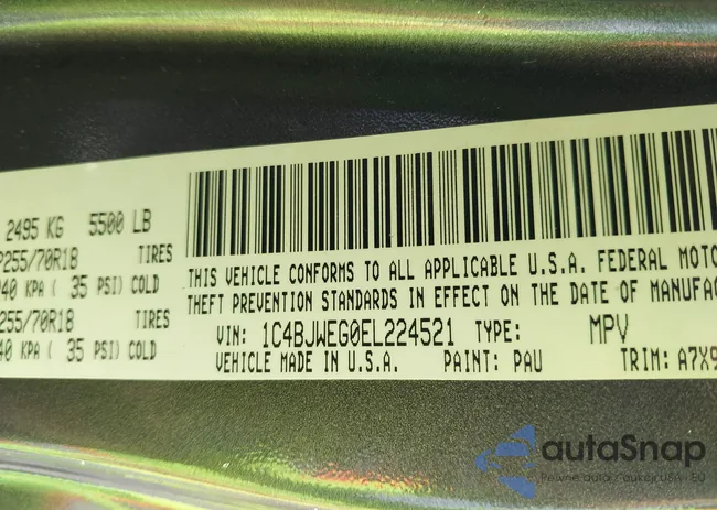 1C4BJWEG0EL224521: 43343647