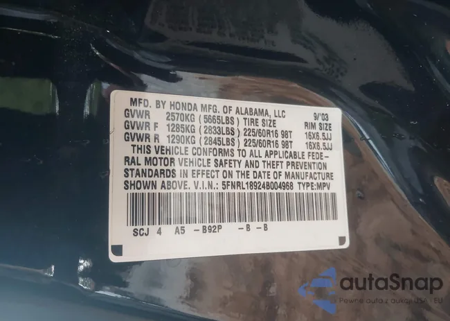 5FNRL18924B004968: 43343674