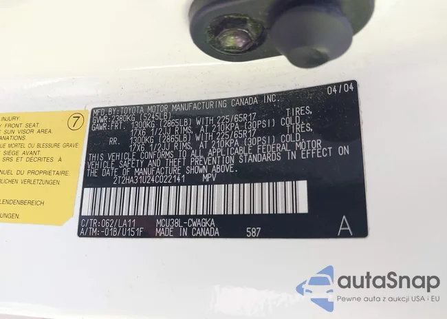 2T2HA31U24C022141: 43344911