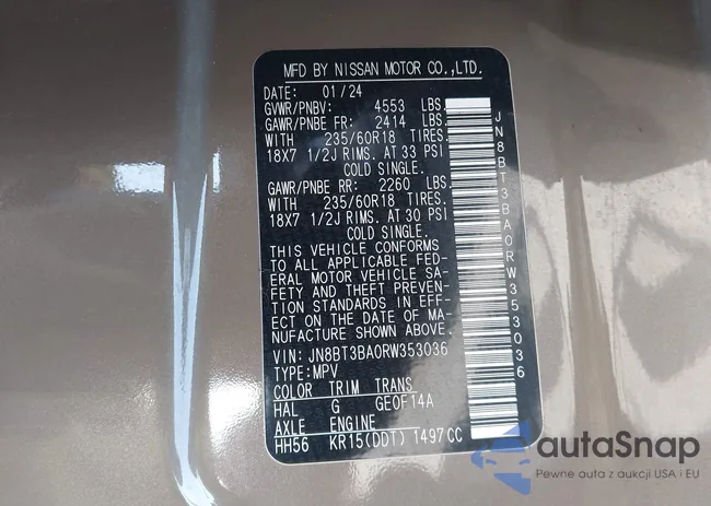 JN8BT3BA0RW353036: 43344975