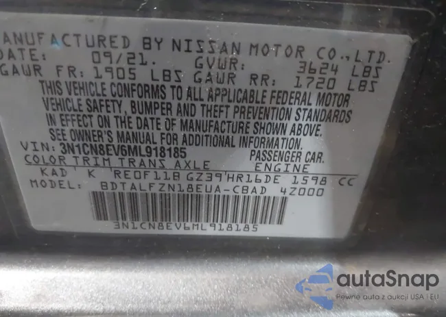 3N1CN8EV6ML918185: 43345008