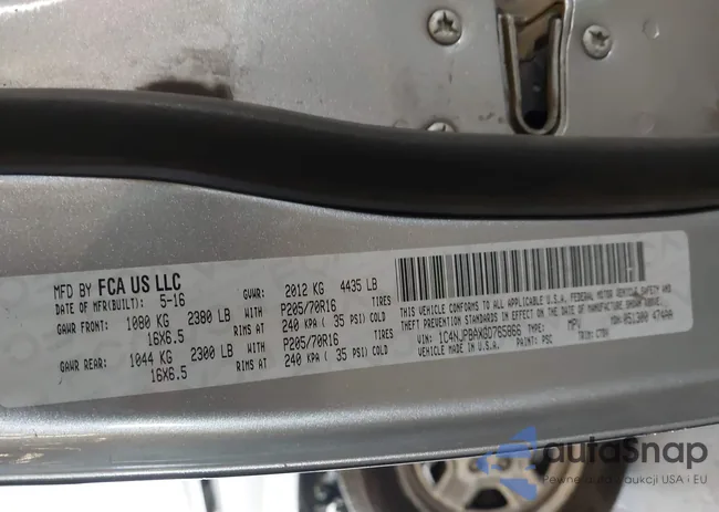 1C4NJPBAXGD765866: 43345009