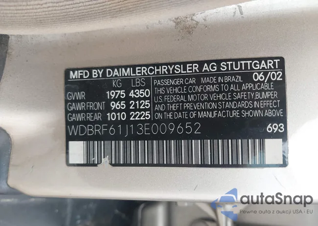 WDBRF61J13E009652: 43345035