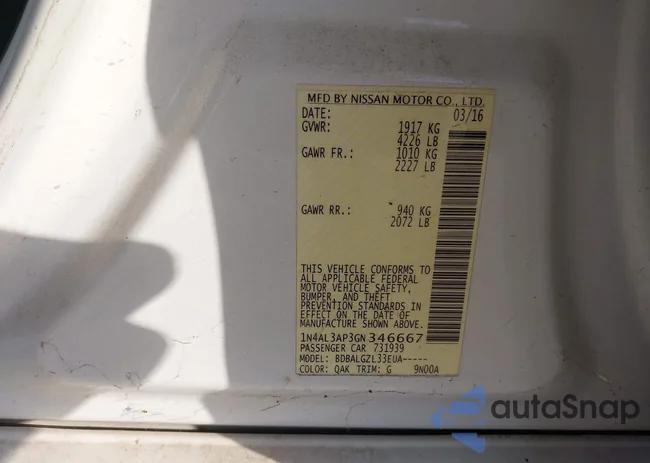 1N4AL3AP3GN346667: 43345043