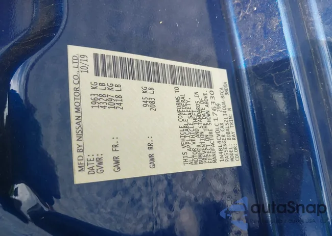 1N4BL4CV0LC176330: 43345054