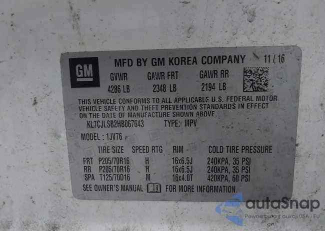 KL7CJLSB2HB067643: 43345056