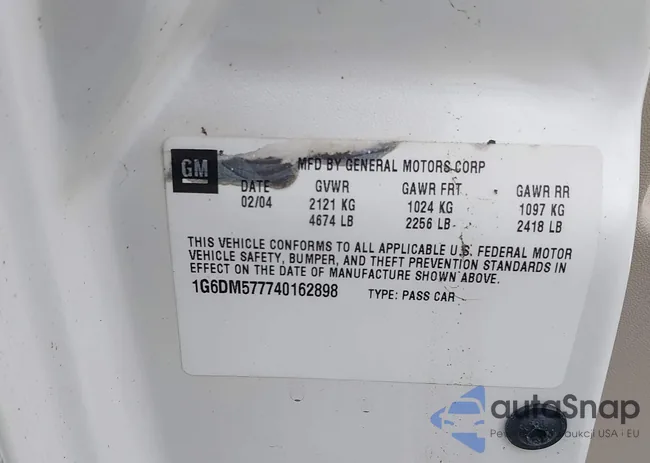 1G6DM577740162898: 43345062