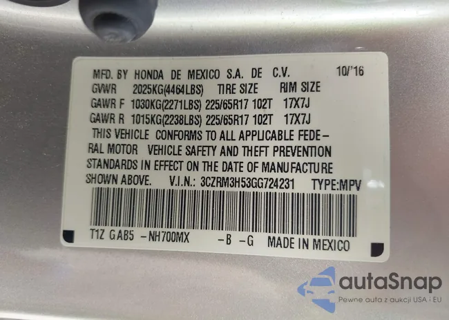 3CZRM3H53GG724231: 43345087