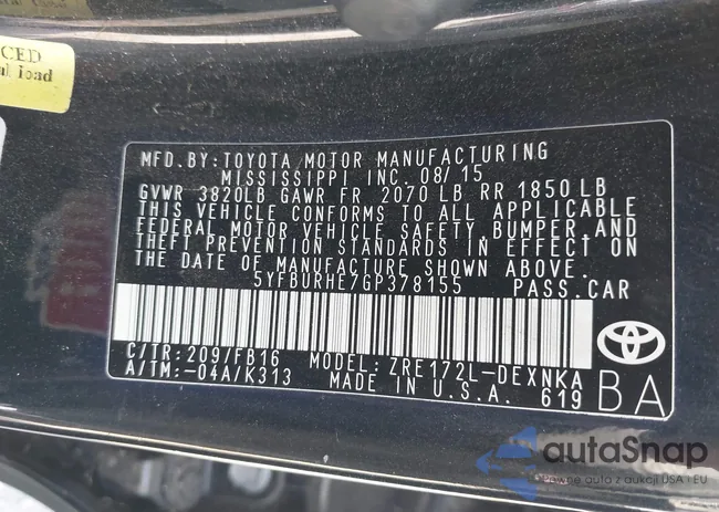 5YFBURHE7GP378155: 43345096