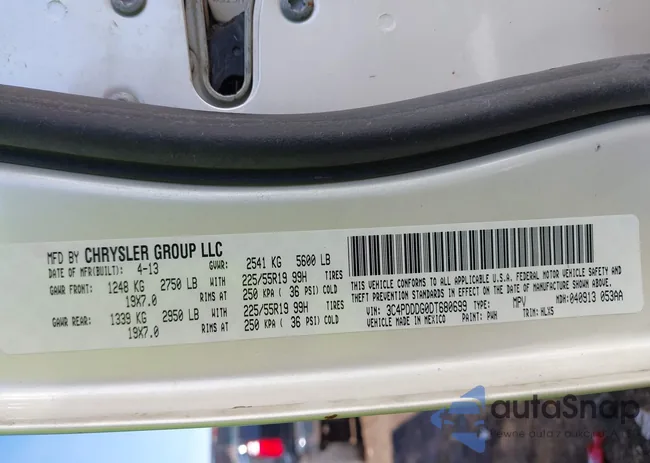 3C4PDDDG0DT680699: 43345115