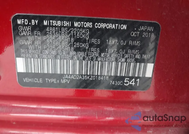 JA4AD2A35KZ018418: 43345133