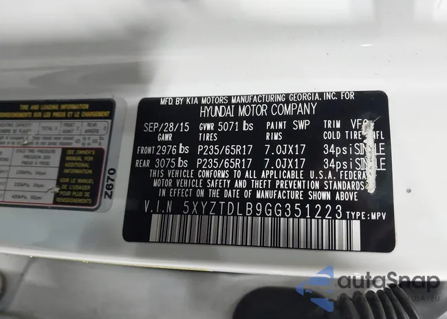 5XYZTDLB9GG351223: 43345139