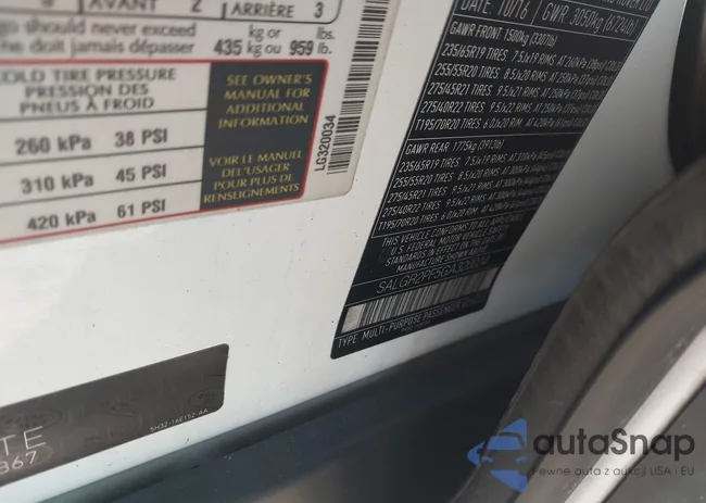 SALGR2PF5GA320034: 43345148