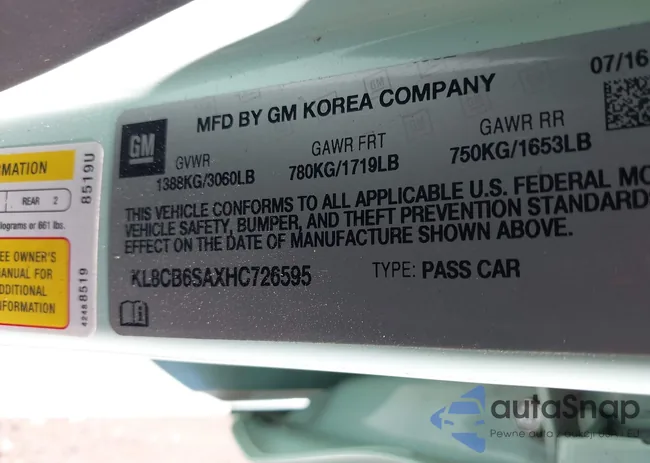 KL8CB6SAXHC726595: 43345163