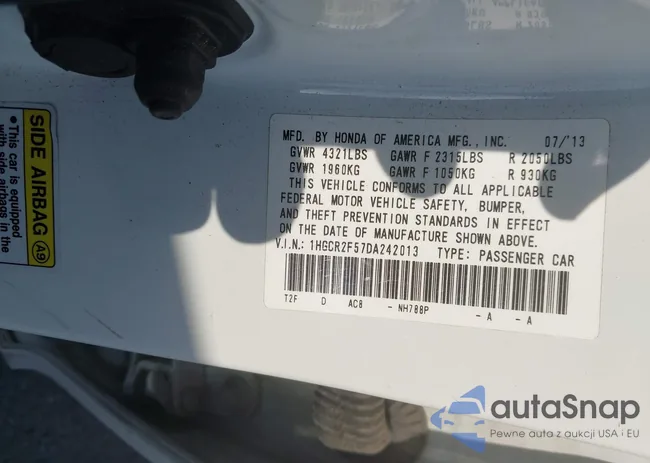 1HGCR2F57DA242013: 43344610