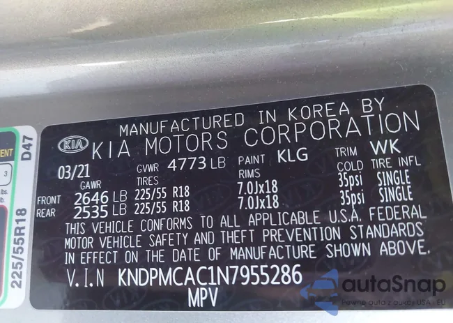 KNDPMCAC1N7955286: 43345730