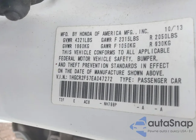 1HGCR2F57EA047272: 43345793