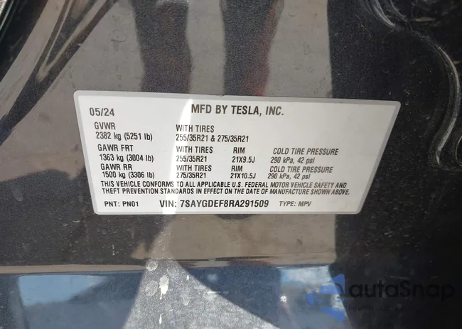 7SAYGDEF8RA291509: 43345797