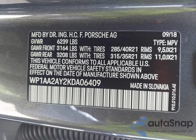 WP1AA2AY2KDA06409: 43345815