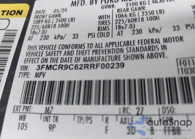 3FMCR9C62RRF00239: 43345903