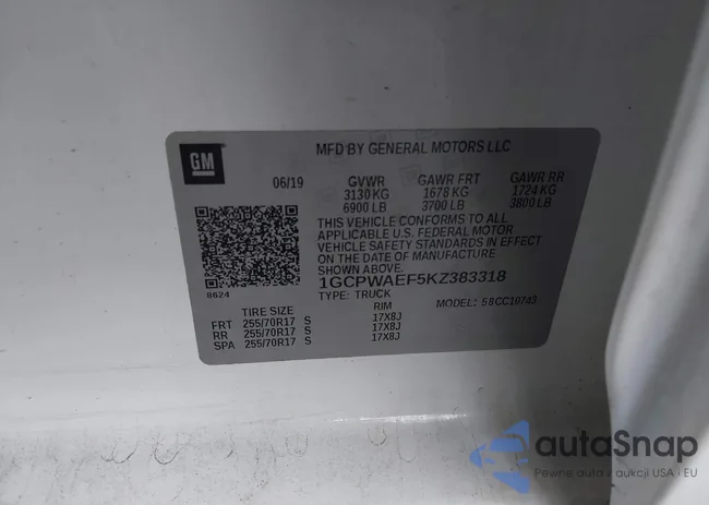 1GCPWAEF5KZ383318: 43345942