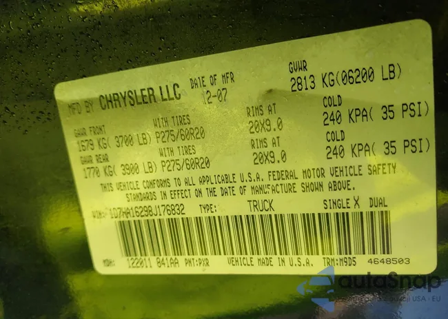 1D7HA16298J176832: 43346030