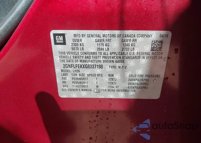 2GNFLFEKXG6337198: 43346052