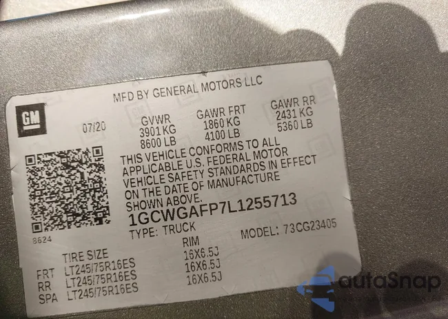 1GCWGAFP7L1255713: 43346123