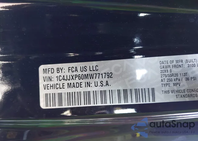 1C4JJXP60MW771792: 43346245