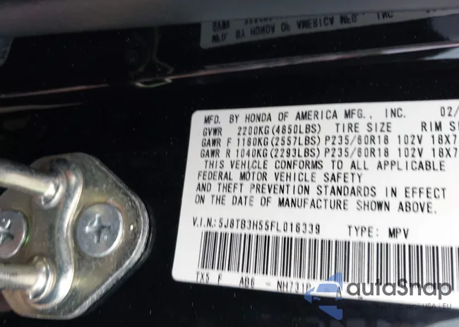 5J8TB3H55FL016339: 43346257