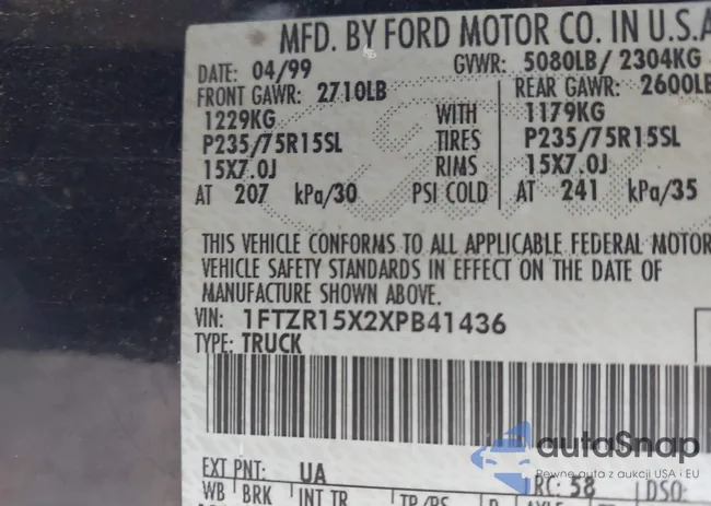 1FTZR15X2XPB41436: 43346280