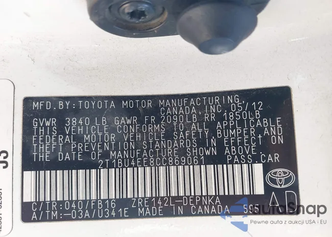 2T1BU4EE8CC869061: 43345386