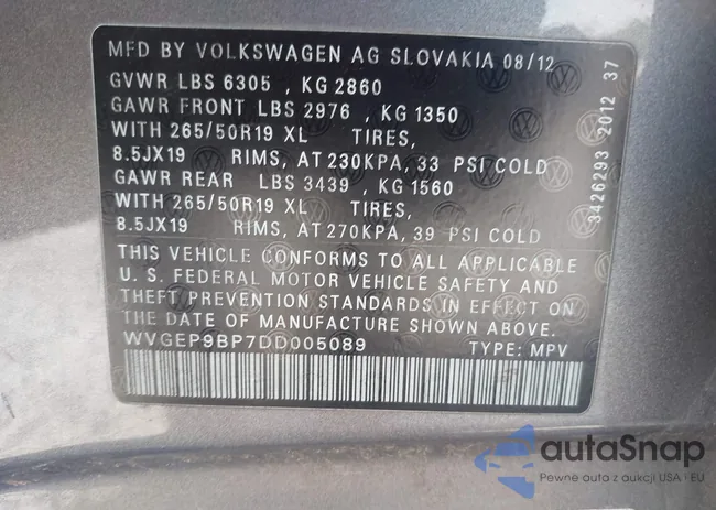 WVGEP9BP7DD005089: 43345396