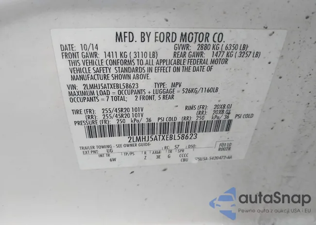 2LMHJ5ATXEBL58623: 43345411