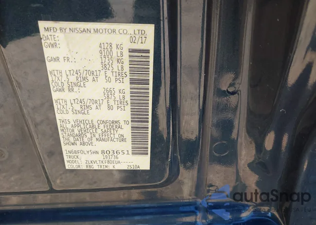 1N6BF0LY5HN803651: 43345427