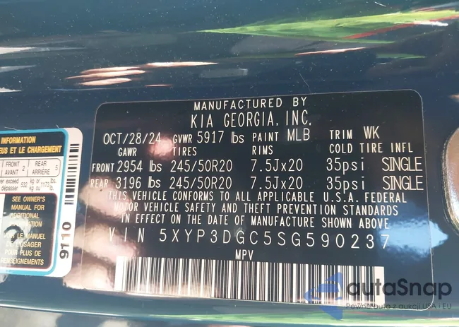 5XYP3DGC5SG590237: 43345494