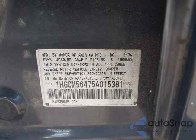 1HGCM56475A015381: 43345519